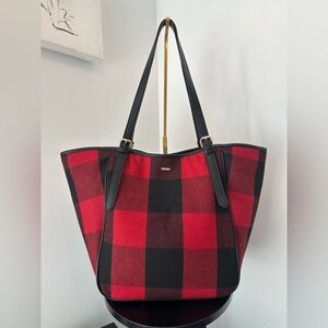 Charlie Paige Red and Black Checkered Tote